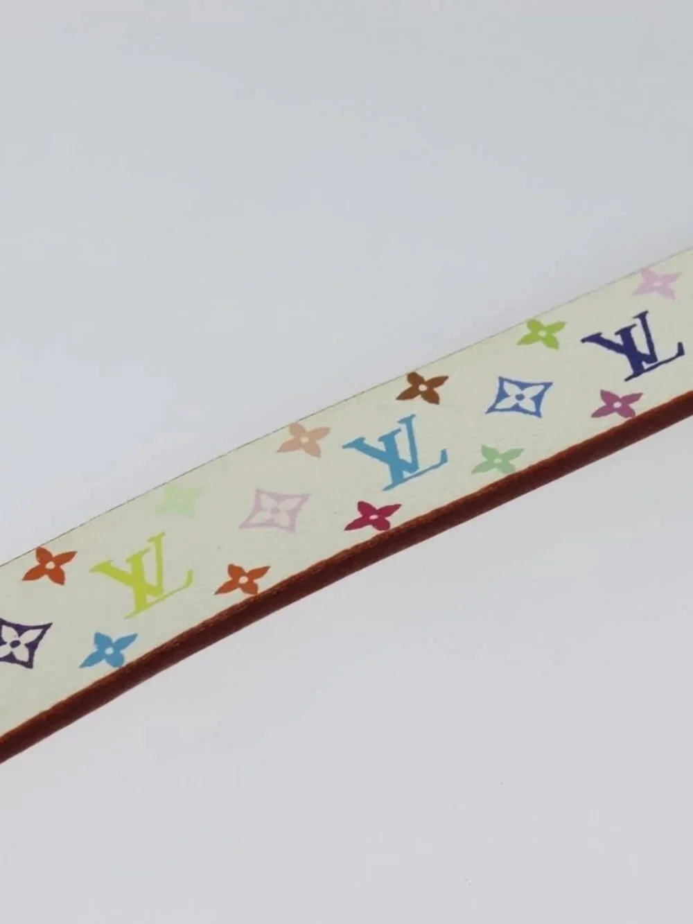 LOUIS VUITTON Monogram Multicolor Ceinture Carre Belt White M9270U LV Auth MY153 - Picture 3 of 15